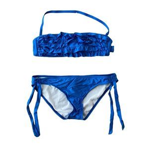 Gianni Bini ruffle bandeau bikini set sz Medium